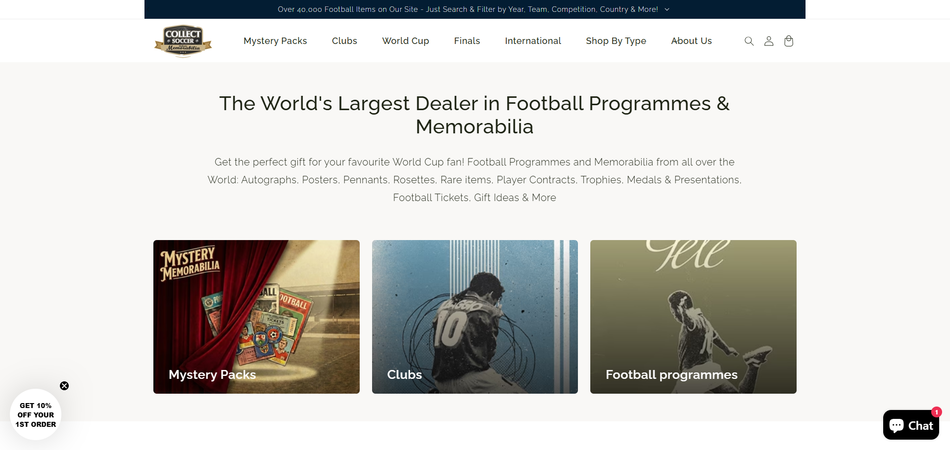 Collect Soccer Storefront